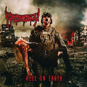 Officially licensed CD cover of 'Hell On Earth' by Mastectomy, featuring a striking design characteristic of the death metal genre. This luxury release from Rancid Offal Records showcases the band's powerful sound and intricate artwork.