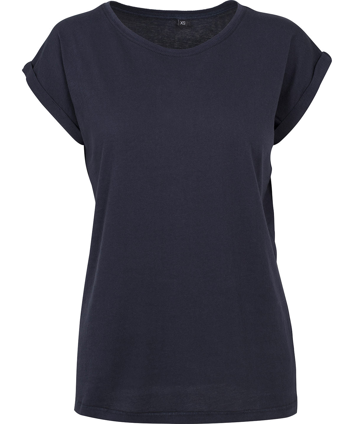 Elegant women's t-shirt made from 100% organic cotton, featuring extended shoulders for a stylish casual look.