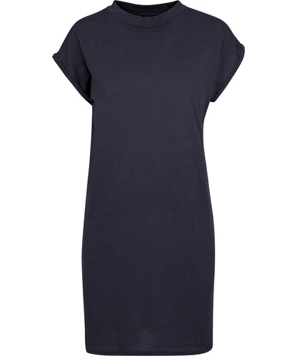 Detail view of the relaxed fit design of the Organic Cotton T-Shirt Dress showcasing effortless elegance and versatility.