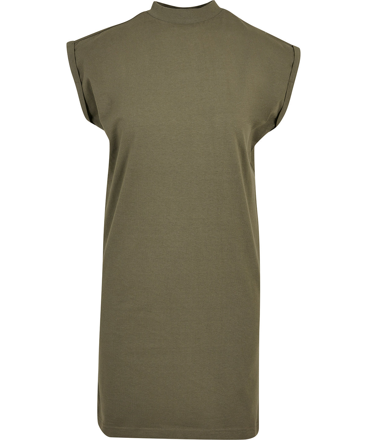 Model wearing the Organic Cotton T-Shirt Dress, illustrating its flattering silhouette and relaxed fit for various occasions.