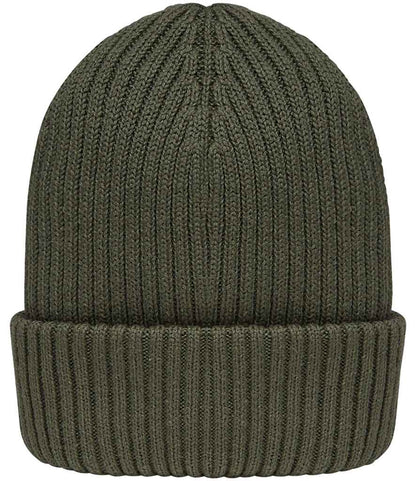 Close-up of luxury organic cotton wide cuff beanie, showcasing its soft texture and high-quality combed thread craftsmanship.
