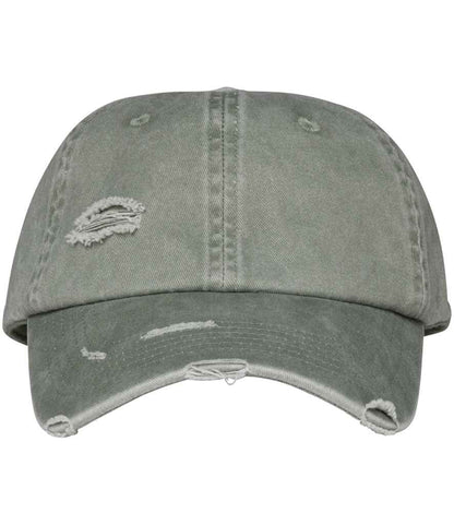 Close-up view of the premium twill fabric of a luxury adjustable cap, showcasing the unique washed finish and distinct colour variations of organic cotton.