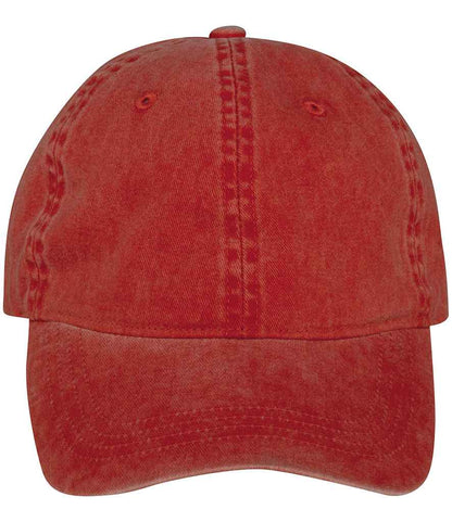 Close-up view of the luxury organic cotton faded cap's fabric texture, highlighting its unique colour variation.