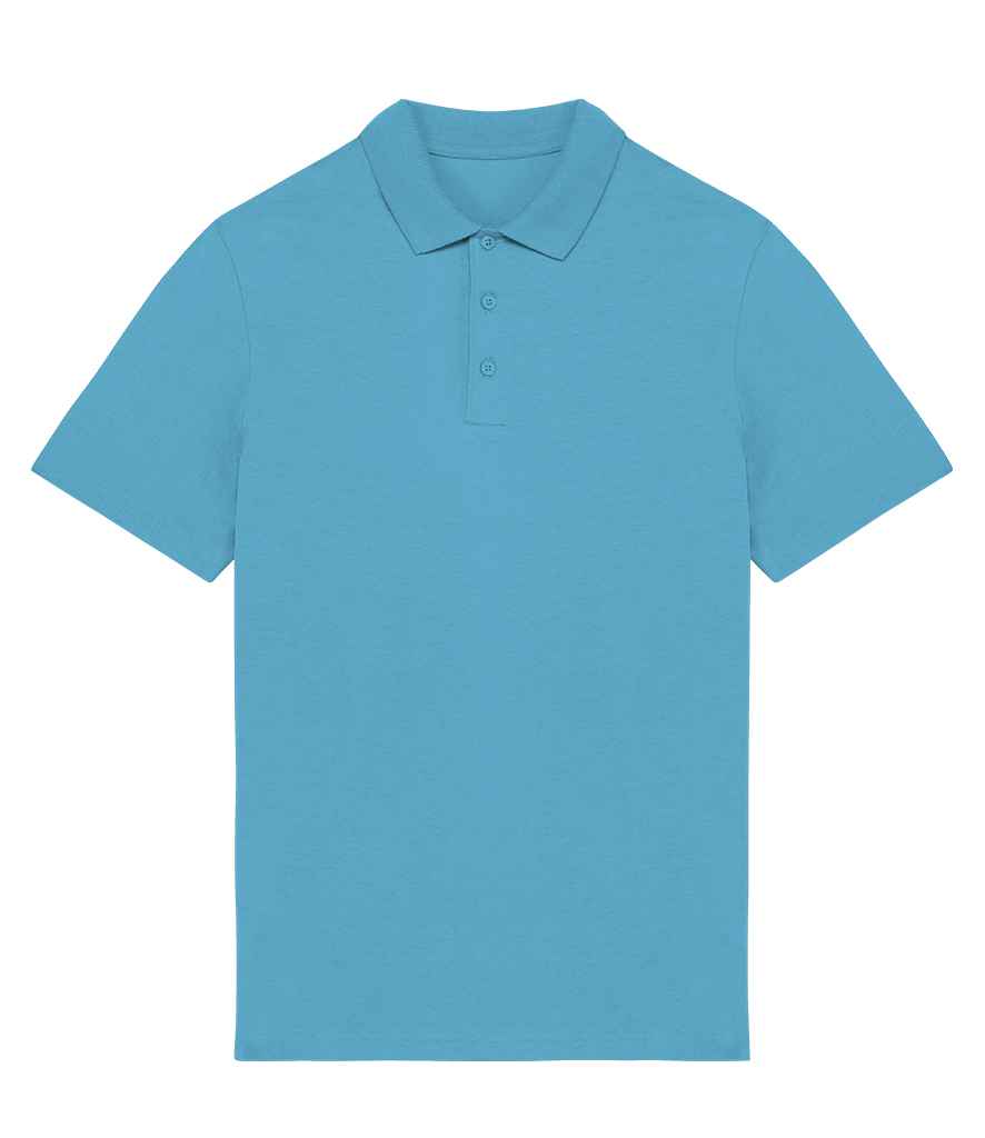 Luxury organic cotton jersey polo shirt for men, enzyme-washed in a stylish straight fit, available in sizes S-XXL.