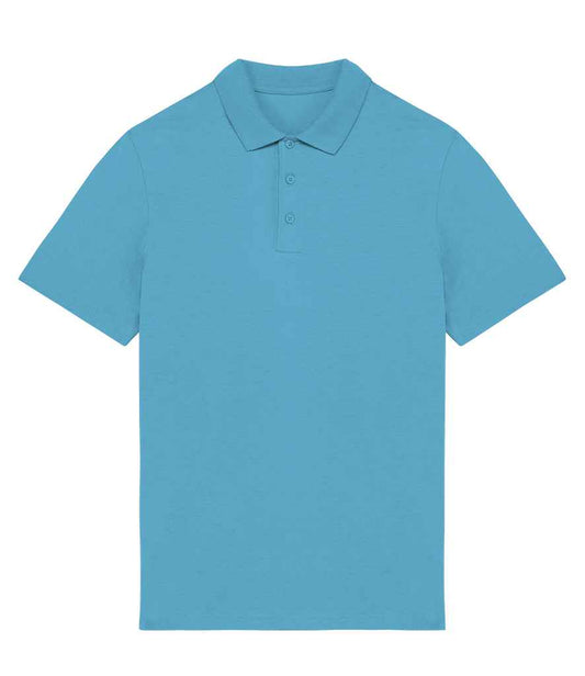 Luxury organic cotton jersey polo shirt for men, enzyme-washed in a stylish straight fit, available in sizes S-XXL.