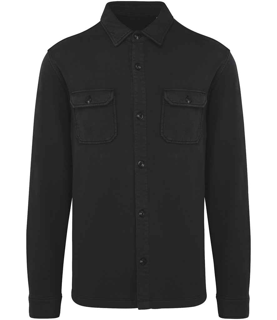 Luxury organic cotton faded overshirt for men, featuring a vintage-inspired design, soft texture, and versatile fit, ideal for stylish layering.