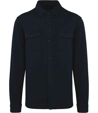 Luxurious organic cotton faded overshirt for men, showcasing vintage-inspired design and soft texture.