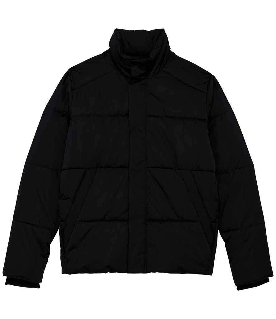 Elegant close-up of the luxury recycled down jacket, showcasing the premium texture and eco-friendly materials, perfect for stylish outdoor wear.