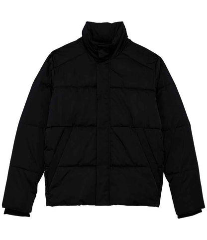 Elegant close-up of the luxury recycled down jacket, showcasing the premium texture and eco-friendly materials, perfect for stylish outdoor wear.