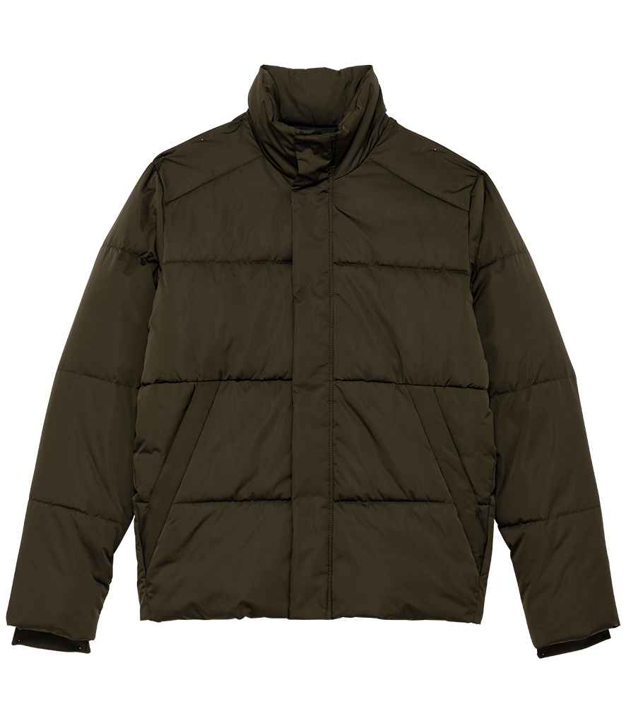 Model wearing the Luxury Recycled Down Jacket, exemplifying stylish eco-conscious apparel with down-like comfort from recycled materials.