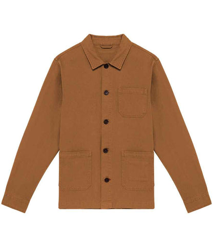 Close-up view of luxury organic cotton and linen jacket showcasing the unique faded wash, ideal for adding sophistication to any wardrobe.