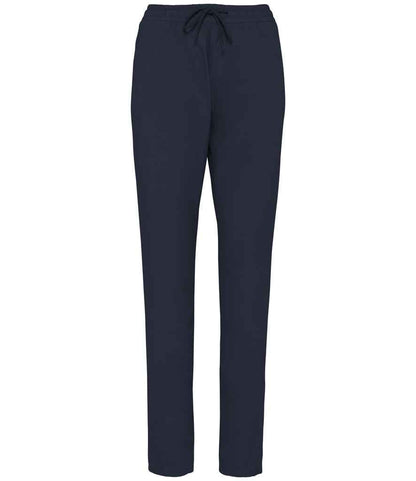 Elegant women’s Tencel trousers showcasing a relaxed cut and drawstring waist, perfect for a casual yet refined look.