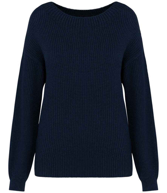 Elegant one size fits most jumper showcasing the cozy blend of Merino wool and organic cotton, ideal for a chic, sustainable wardrobe.