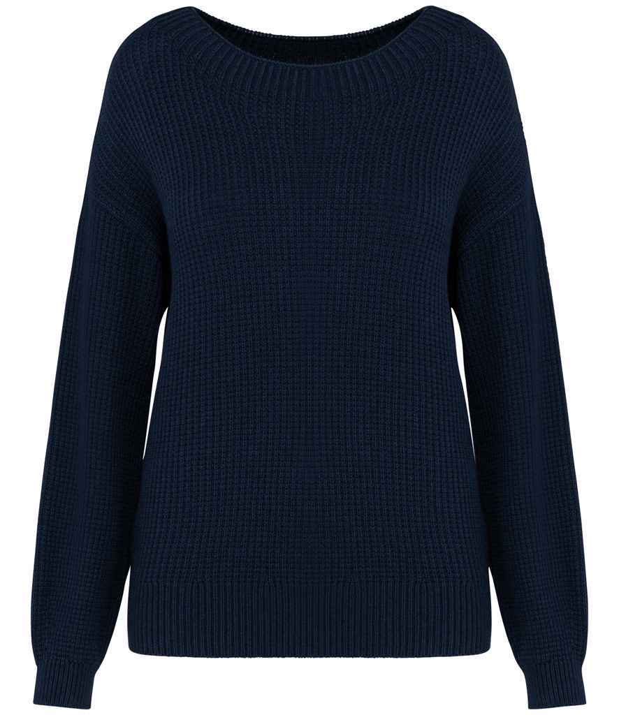 Elegant one size fits most jumper showcasing the cozy blend of Merino wool and organic cotton, ideal for a chic, sustainable wardrobe.