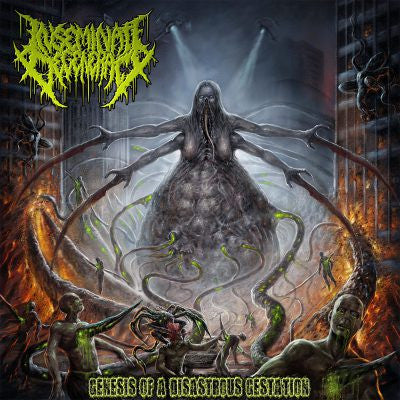 Inseminate Degeneracy CD cover art - Genesis Of A Disastrous Gestation by Rancid Offal Records, showcasing dark imagery emblematic of the death metal genre.