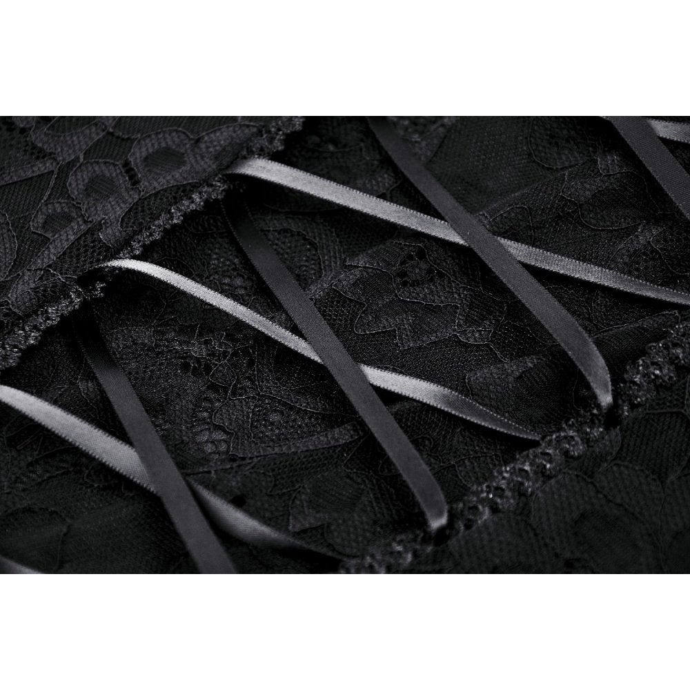 Close-up view of the exquisite lace texture of the Dark In Love Naiara Dress, highlighting its delicate craftsmanship and quality.
