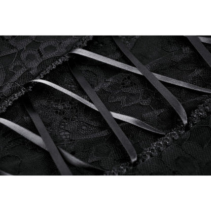Close-up view of the exquisite lace texture of the Dark In Love Naiara Dress, highlighting its delicate craftsmanship and quality.