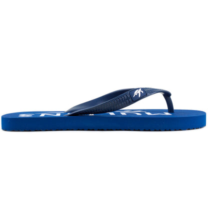 Elegant display of Mullins Bay adults flip flops in blue, highlighting their high-quality durable materials and comfortable fit for leisurely days.