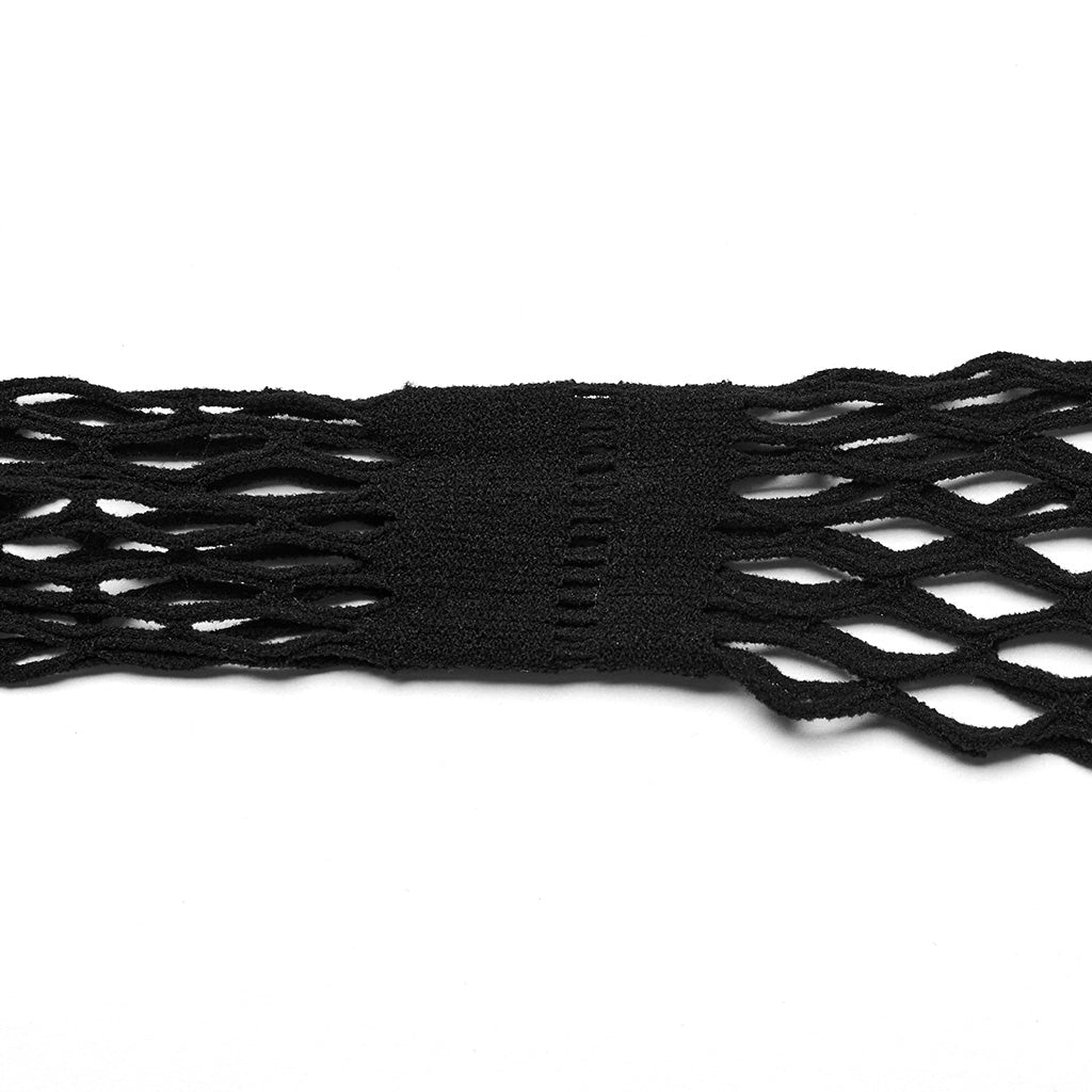 Side view of the Punk Rave Nikita Fishnet Co-ord Set highlighting the elegant silhouette and daring off-shoulder design, crafted for those who embrace edgy fashion.