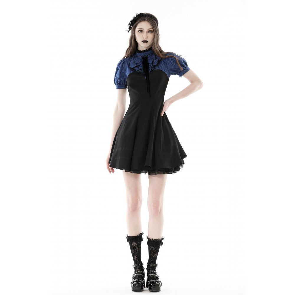 Full-length view of the Dark In Love Nilima Dress, exemplifying timeless elegance in deep blue, suitable for any luxurious event.