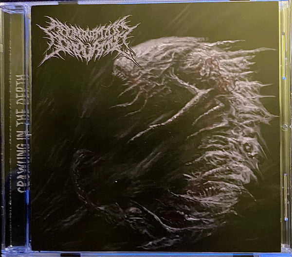 Luxury CD cover of 'Crawling In The Depth' by Abomination Impurity, released by Rancid Offal Records, featuring dark and intricate artwork symbolic of brutal death metal.