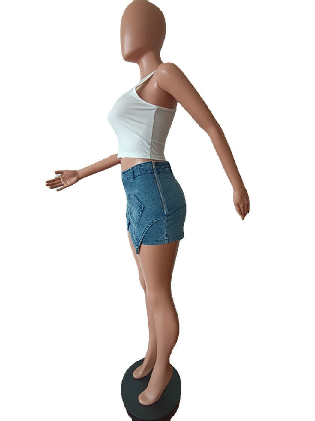 Beautifully tailored mid waist wide leg flare jeans by CM.YAYA for women, crafted with premium cotton and polyester for a refined high street fashion look.