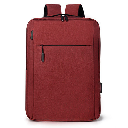 Chic burgundy canvas business backpack for men and women, marrying fashion with functionality, ideal for exercise and daily essentials.