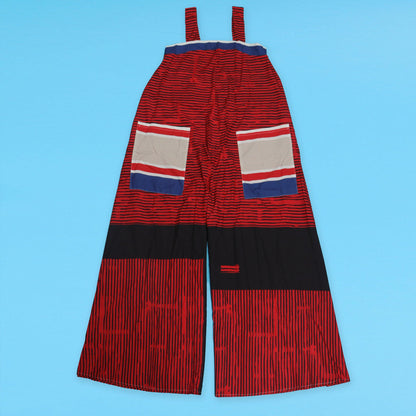 Front view of CM.YAYA Women's Striped Wide Leg Sleeveless Jumpsuit illustrating chic and stylish wide legs, essential for any fashionable summer wardrobe from Hot Trends Area.