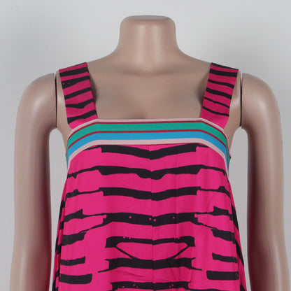 Chic styling of CM.YAYA Women's Striped Wide Leg Sleeveless Jumpsuit paired with trendy heels, showcasing the ultimate summer fashion statement.