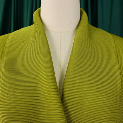 Chic gradient blouse with a stylish belt, paired with a floor-length pleated skirt, perfect for middle-aged women seeking elegance for autumn and winter.