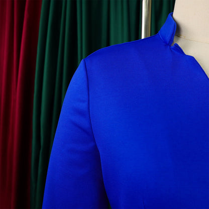 Chic and stylish office attire set by CM.YAYA, highlighting the perfect blend of comfort and elegance with medium-stretch fabric.