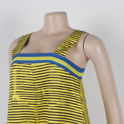 Model wearing CM.YAYA Women’s Striped Wide Leg Sleeveless Jumpsuit, demonstrating its versatility for day and night occasions with a luxurious flair by Hot Trends Area.