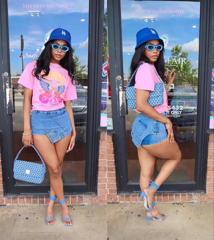 CM.YAYA Women's High Street Wide Leg Flare Jeans showcasing a chic cutout hollow design, perfect for stylish regular fit and mid waist elegance.