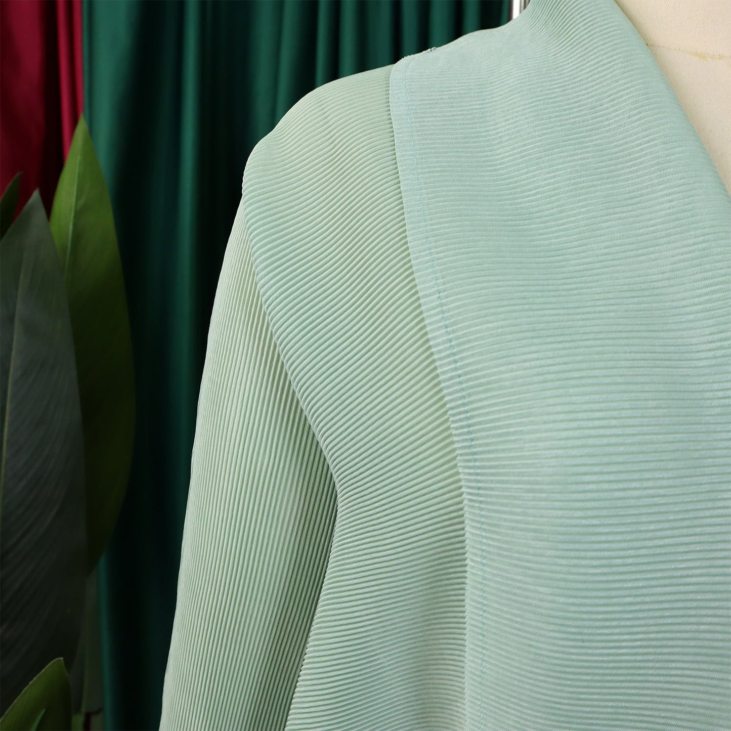 Luxury CM.YAYA Women's Gradient Autumn/Winter Full Sleeve Blouse paired with Pleated Long Skirt Set, showcasing a sophisticated and elegant design.