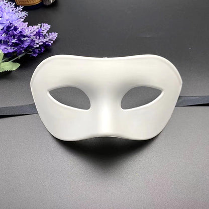 Elegant Half Face Halloween Masquerade Party Mask in White, a striking accessory that adds an aura of elegance to any themed party.