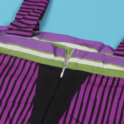 Luxurious CM.YAYA Women’s Striped Wide Leg Sleeveless Jumpsuit with Pockets, featuring a chic high waist design, perfect for elegant summer outings.