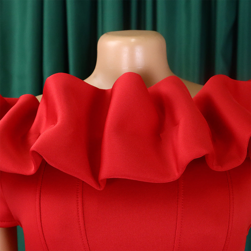 Chic display of the glamorous empire waistline and mermaid silhouette, designed for an alluring and elegant style.