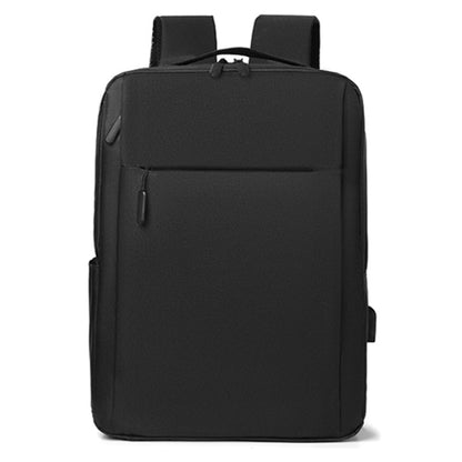 Elegant black canvas business backpack for men and women, showcasing a sleek and minimalist design, perfect for casual exercise and everyday use.