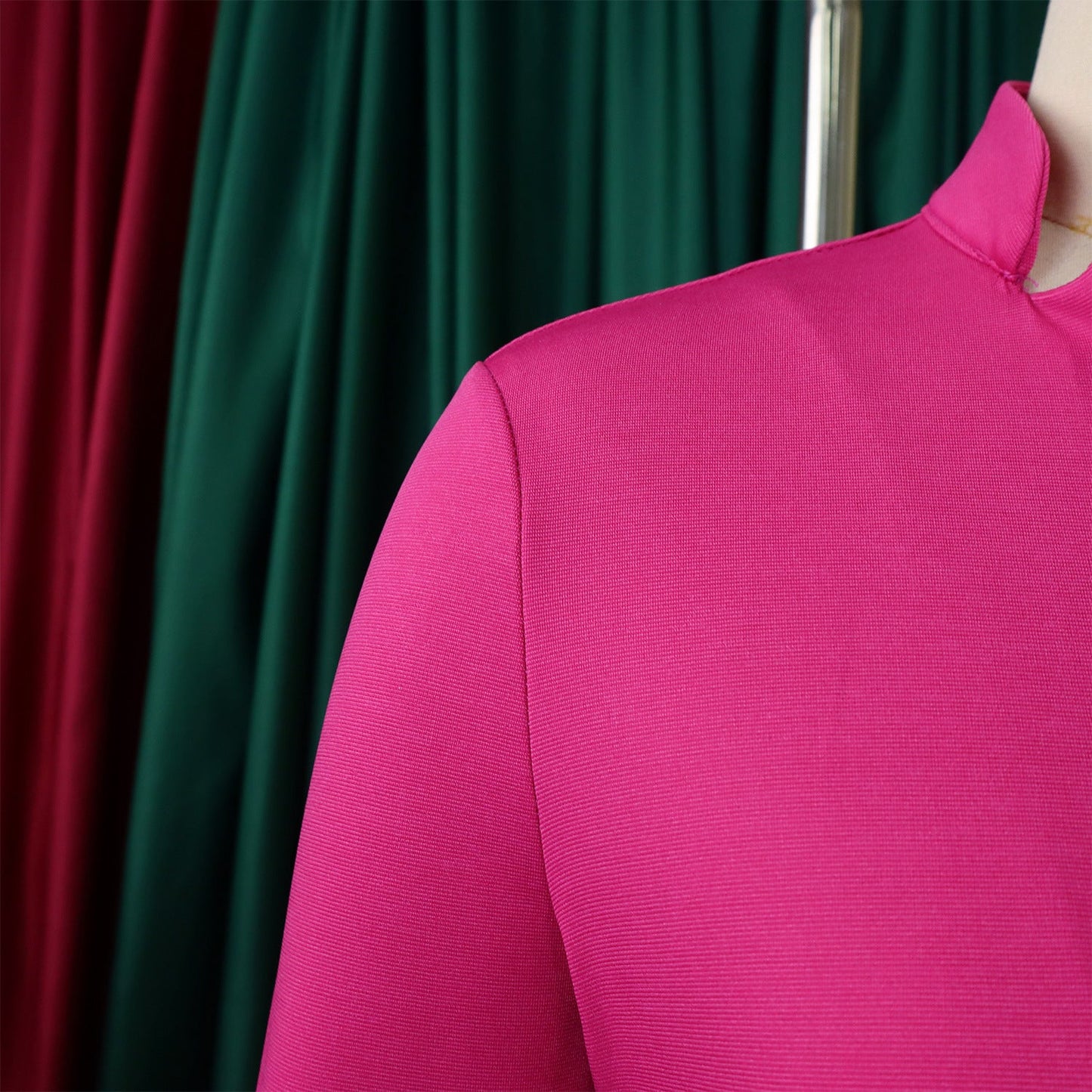 Sophisticated full-length pants complementing a plus size blazer by CM.YAYA, crafted from quality spandex and polyester for ultimate comfort and style.