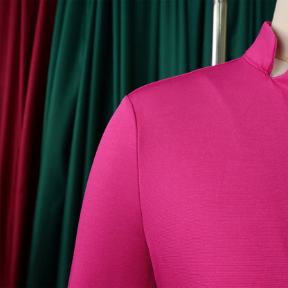 Sophisticated full-length pants complementing a plus size blazer by CM.YAYA, crafted from quality spandex and polyester for ultimate comfort and style.