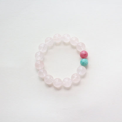 Jekira Rose Quartz Amazonite Stretch Bracelet 15cm/16cm