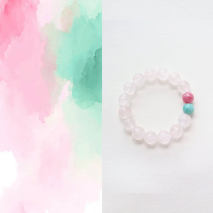 Jekira Rose Quartz Amazonite Stretch Bracelet 15cm/16cm