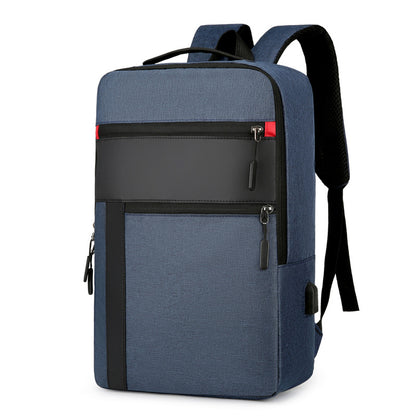 Dazzling Dreams Male Student Backpack in elegant blue, featuring a sophisticated aesthetic, spacious interior, and crafted from durable Oxford cloth, perfect for modern male students.