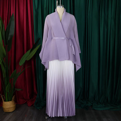 Close-up of the exquisite V-neck detail on the CM.YAYA full sleeve blouse, showcasing luxurious fabric and classic design for sophisticated women.