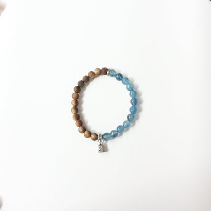 Jekira Aquamarine & Wood Beaded Bracelets