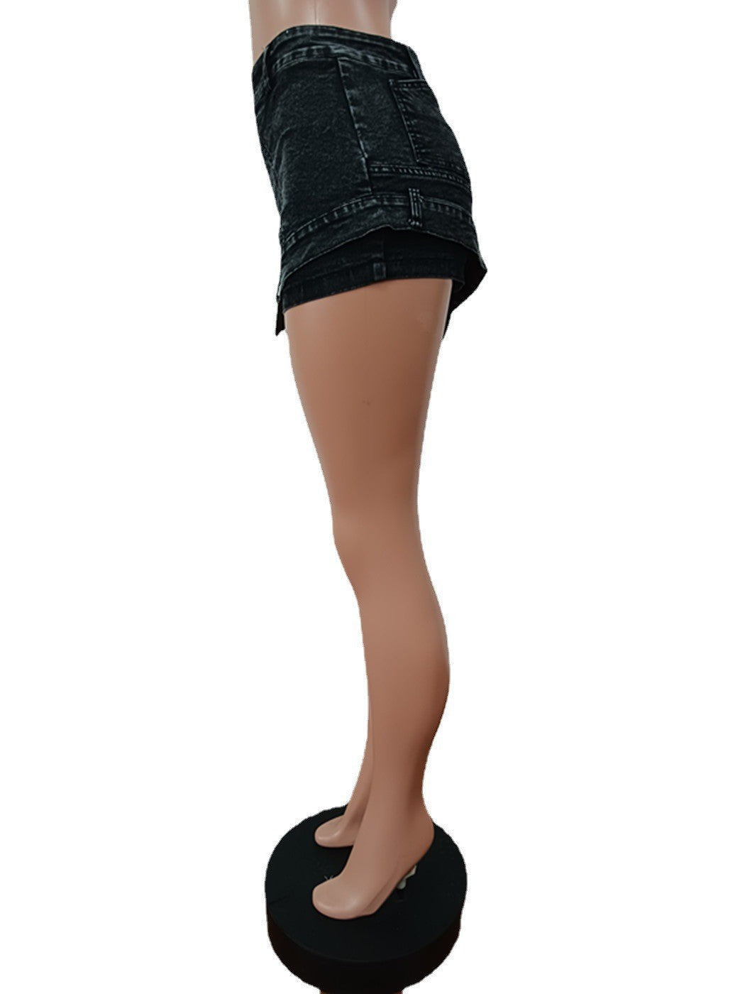 Chic full length wide leg flare jeans by CM.YAYA, featuring a fashionable hollow design, ideal for the modern woman's wardrobe and high street elegance.