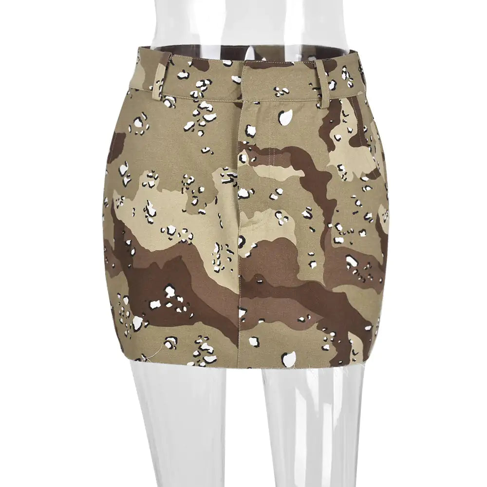 Women's Designer Fashion Camouflage Mini Skirt