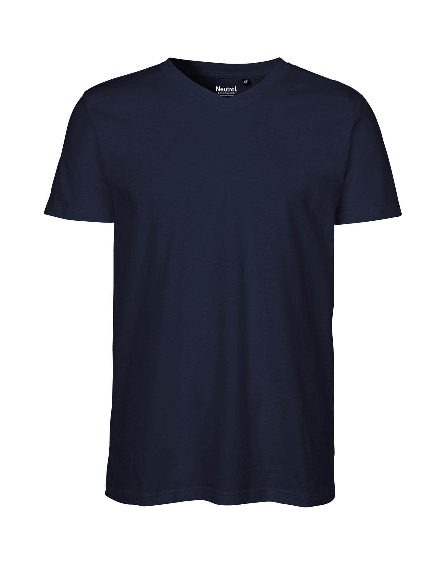 Soft and breathable 155 gsm single jersey fabric of Fairtrade organic cotton men's v-neck t-shirt, ideal for layering or wearing solo.