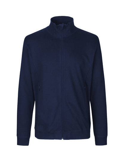 Unisex Fairtrade Organic Cotton High Neck Jacket showcasing luxurious heavyweight material and stylish side pockets, ideal for eco-conscious wardrobes.