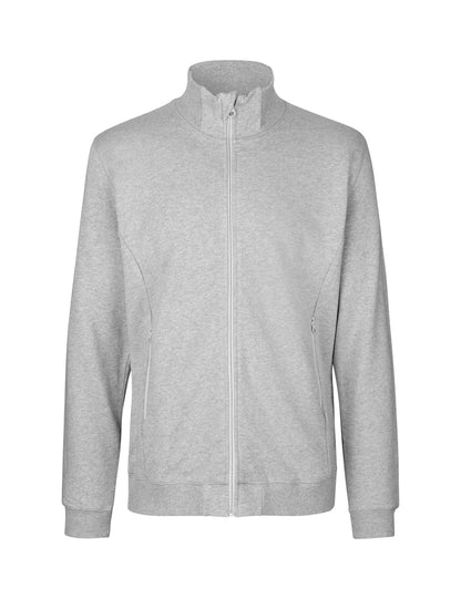 Fairtrade Organic Cotton High Neck Jacket in eco-friendly soft brushed fabric with reversed YKK zipper, perfect for sustainable fashion.
